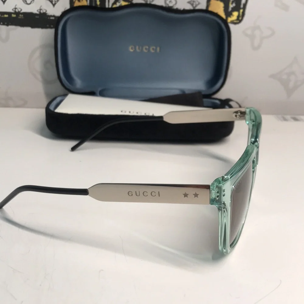 ✨ Brand New Gucci GG0976S 002 Sunglasses – Green Mint with Brown Lenses ✨ - Picture 6 of 12